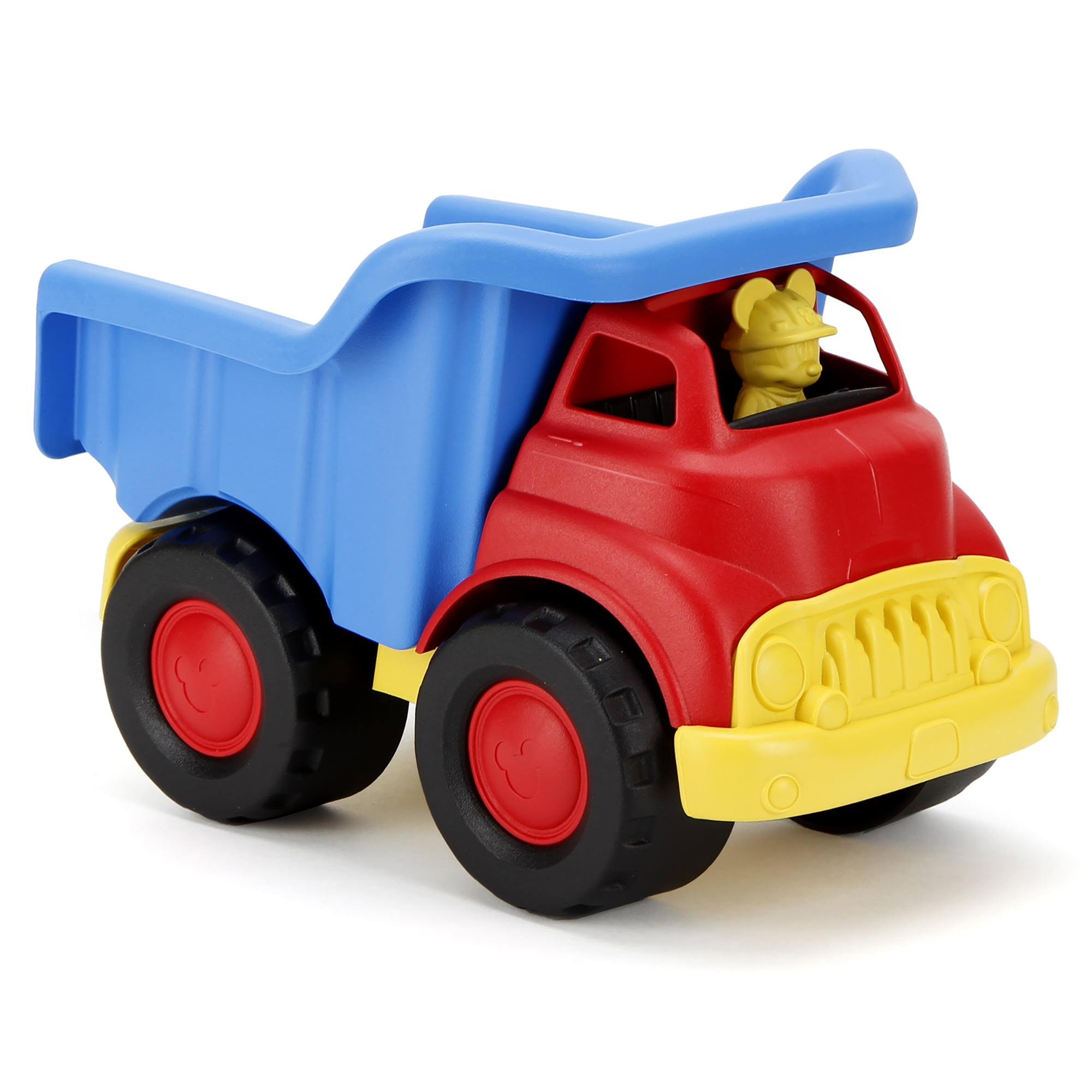Green Toys: Disney Baby - Mickey Mouse Dump Truck - Red & Blue - Pretend Play Vehicle, Recycled Plastic, Transporter Toy, Kids & Toddler Ages 6 Mo+