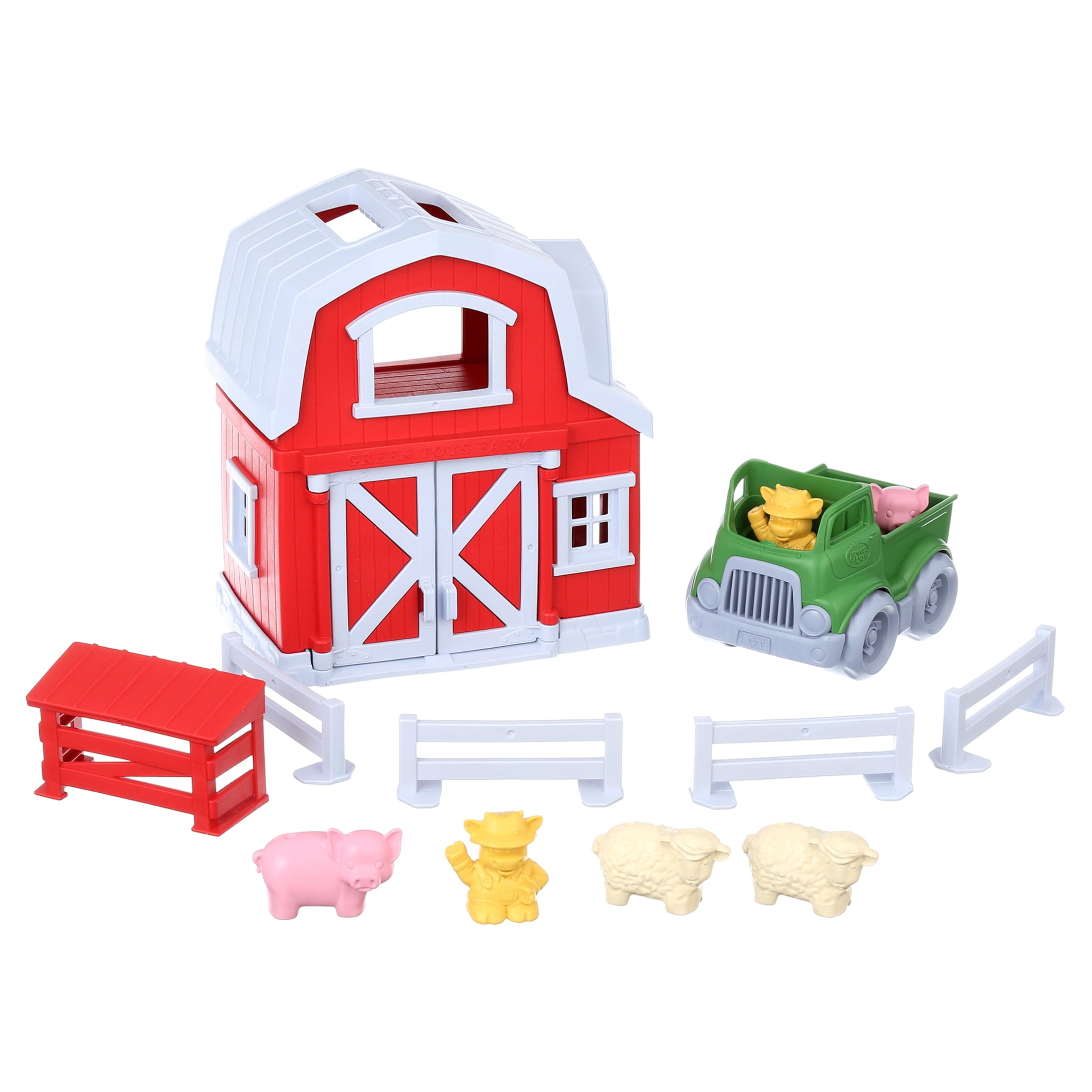 Green Toys Farm Playset, 100% Recycled Plastic, for Unisex Child Ages 2+