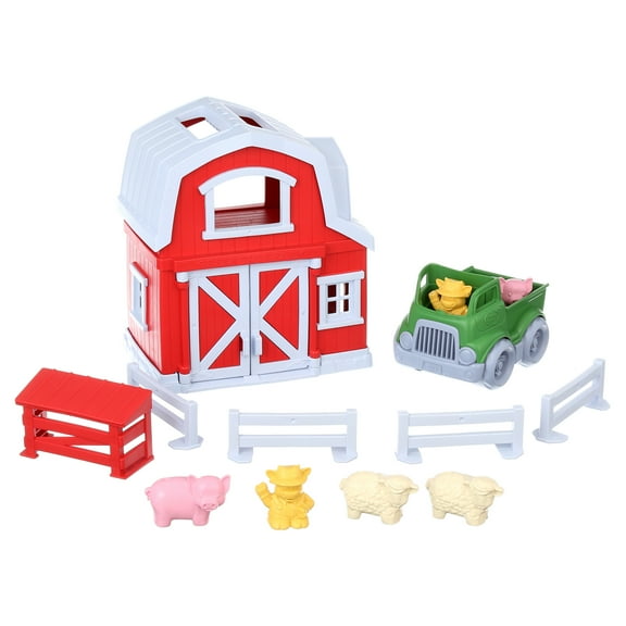 Green Toys Farm Playset, 100% Recycled Plastic, for Unisex Child Ages 2+