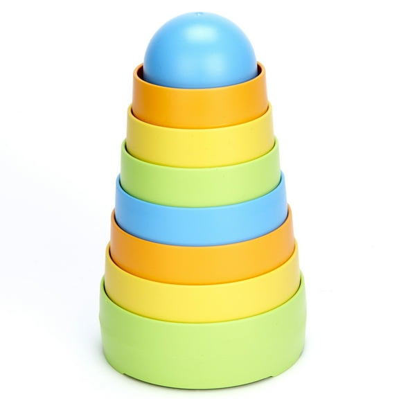 Green Toys: My First Stacker - 8 Pieces, Pastel Colors, Nesting & Stacking Toy, Educational Toy, Recycled Plastic, Kids-Toddler-Baby Ages 6 Months+