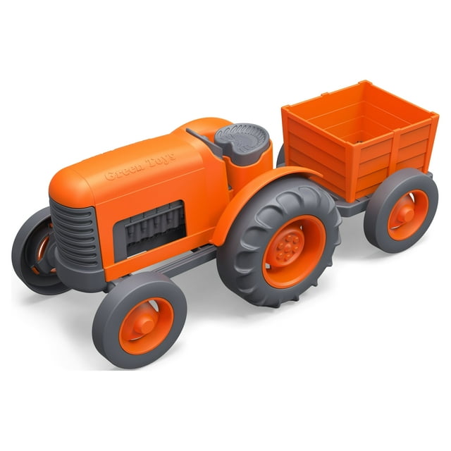 Green Toys Orange Tractor Play Vehicle, for Unisex Child Ages 1+