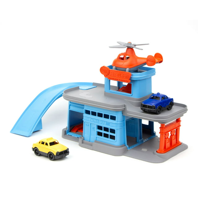 Green Toys Parking Garage, Unisex Vehicle Playset for Children Ages 3 and up