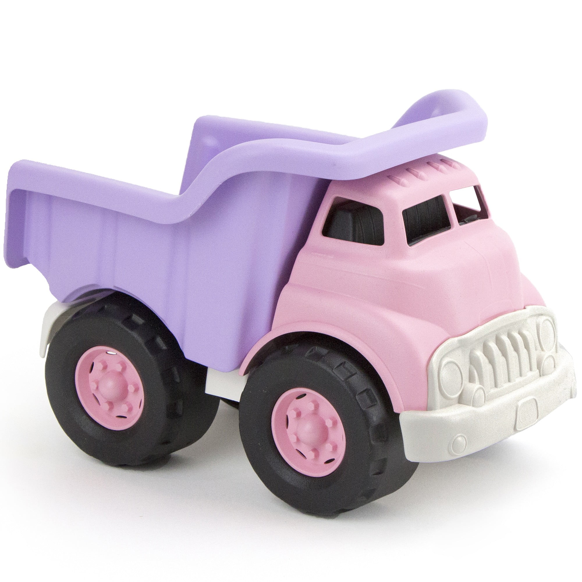 Green Toys: Dump Truck - Pink & Purple - Toy Construction Vehicle, Realistic Bed, Transportation, Push & Pull Play, Recycled Material, Kid-Toddler 2+