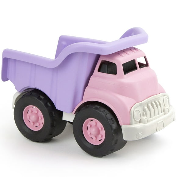 Green Toys: Dump Truck - Pink & Purple - Toy Construction Vehicle, Realistic Bed, Transportation, Push & Pull Play, Recycled Material, Kid-Toddler 2+