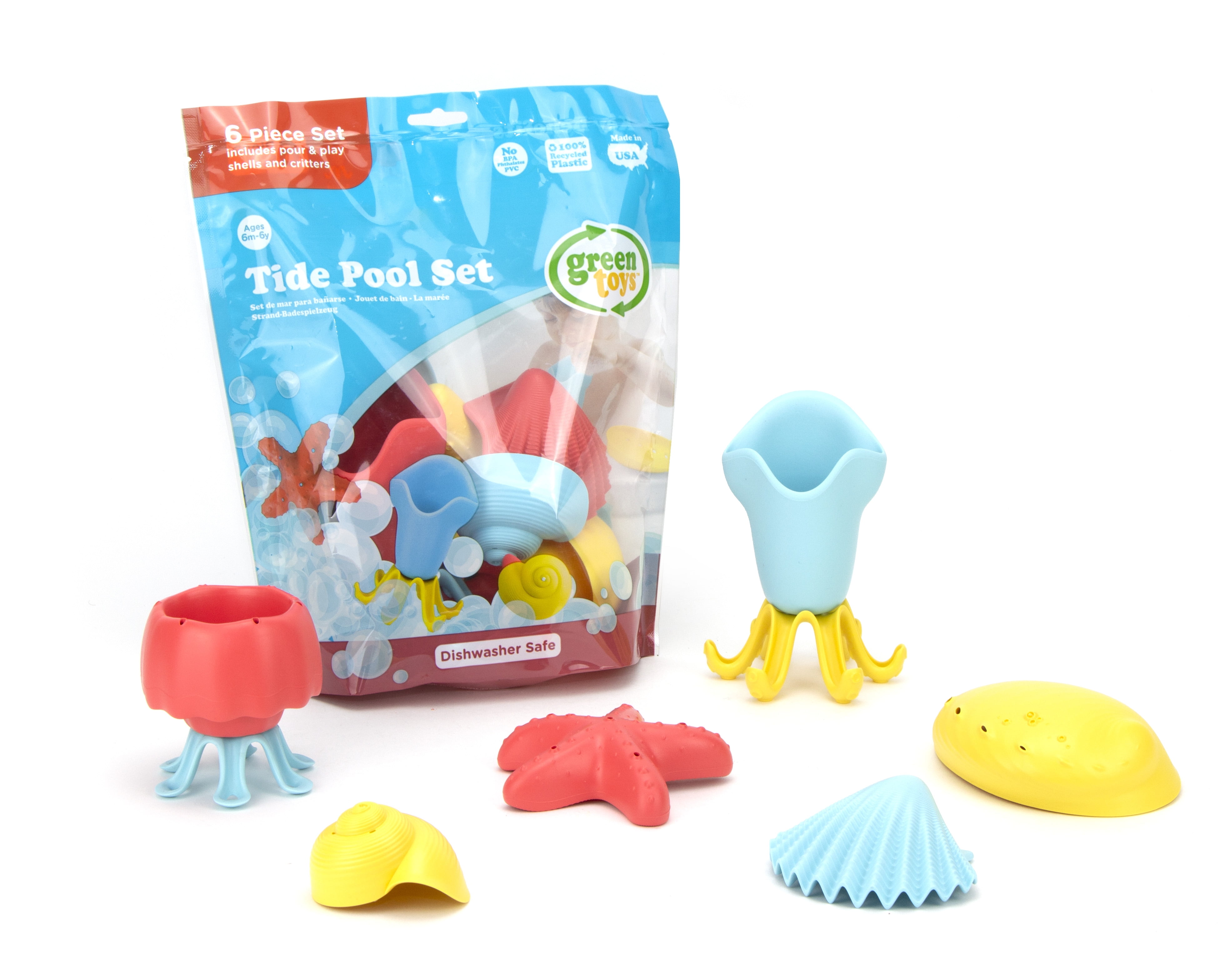 Green Toys Sea Life Set – 6-teiliges Badspielzeug Aus Recyceltem Plastik Für Babys & Kinder