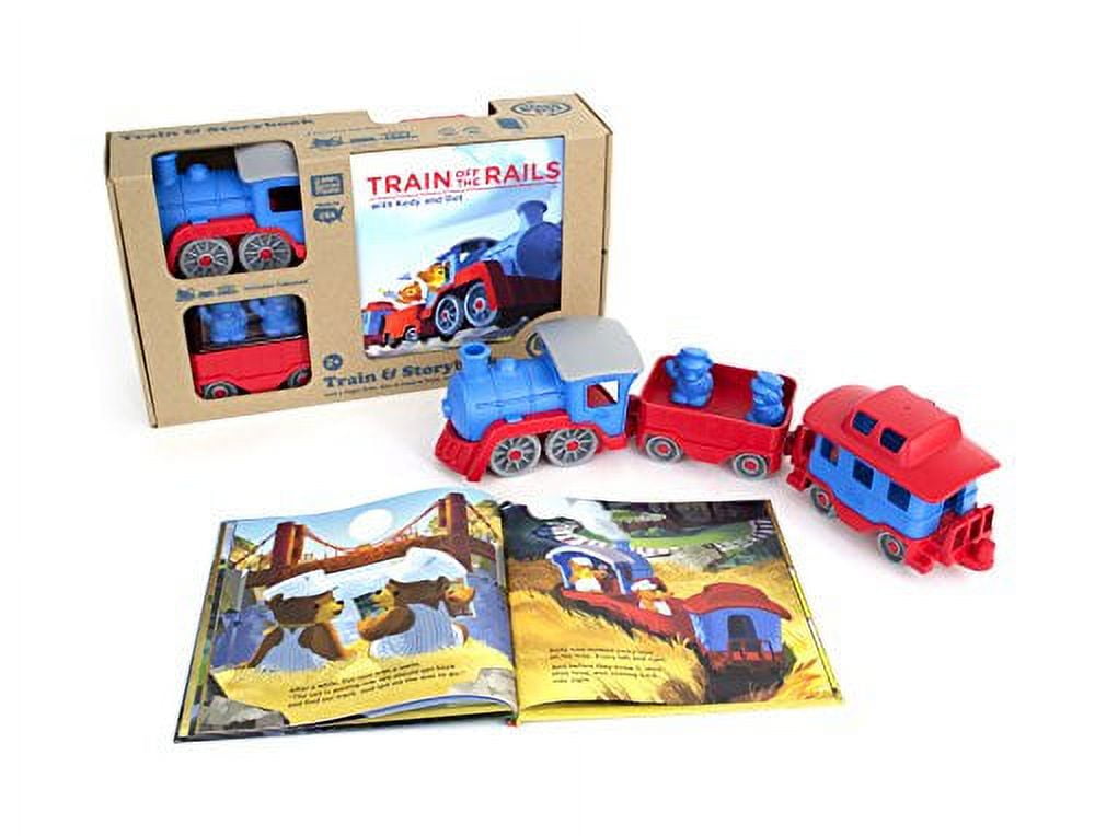 Green series Kinderplay Train en Bois Enfant, Circuit Train Enfant