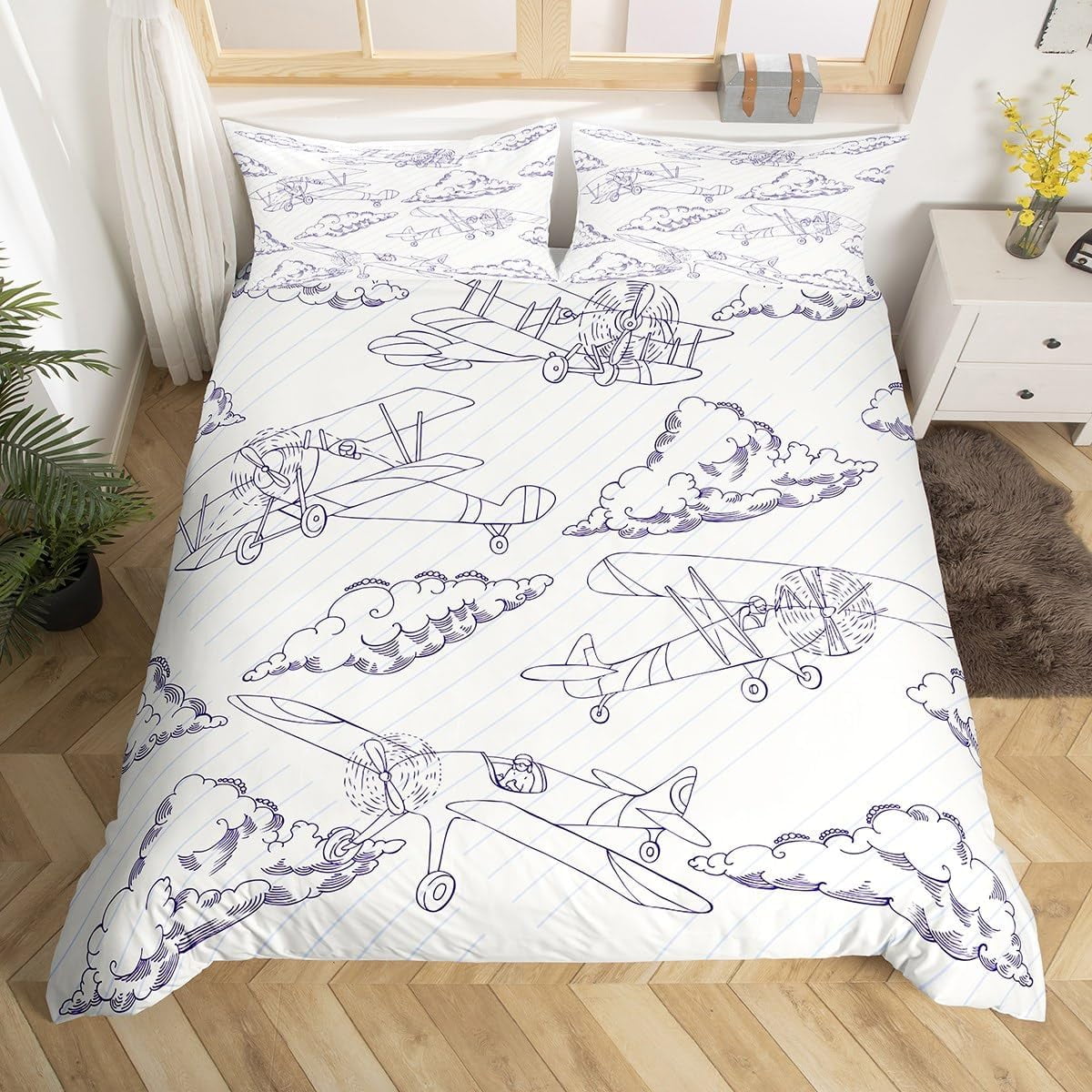 Green Tractor Bedding Set Full Size, GDAKE Construction Duvet Cover