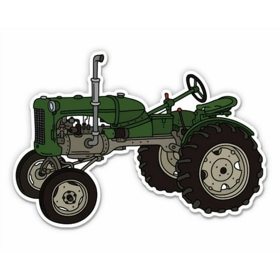 Green Tractor Farm Life - 3" Vinyl Sticker - For Car Laptop Water Bottle Phone - Waterproof Decal