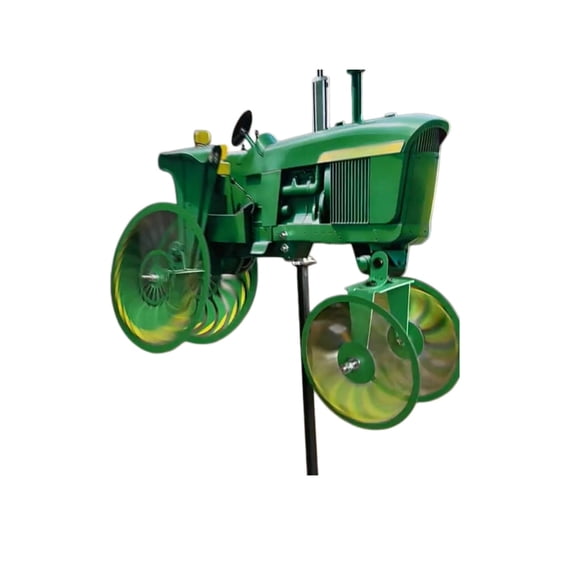 Green Tractor Metal Garden Stake Farmhouse Decor Weather Resistant Outdoor Yard Ornament For Backyard Patio Flower Bed Planter And Rustic Farm Themed Garden Space