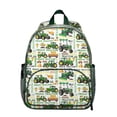 thumbnail image 1 of Green Tractors Pattern Backpack Backpack for School,Schoolbag with Adjustable Shoulder Straps & Padded Back,13.8"x11.4"x6", 1 of 6