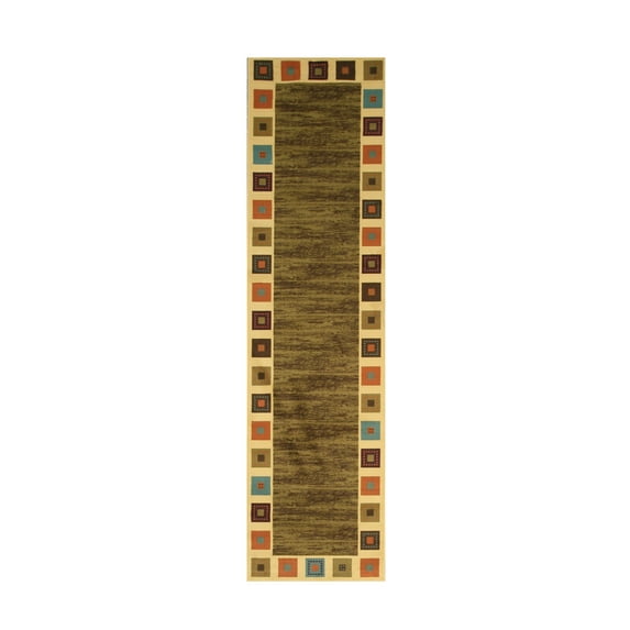 Green Transitional Solid Gabbeh Rug