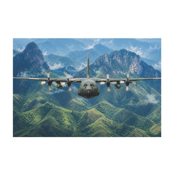 Green Transport Aircraft Canvas Wall Art For Home And Living Room Decor 12*18in