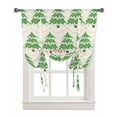 Green Tree Christmas Tie Up Curtains for Kitchen Bathroom Bedroom