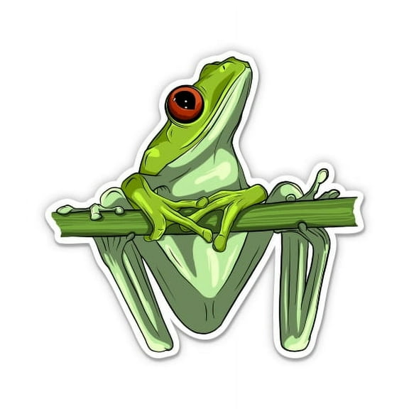 Green Tree Frog - 12" Vinyl Sticker Waterproof Decal