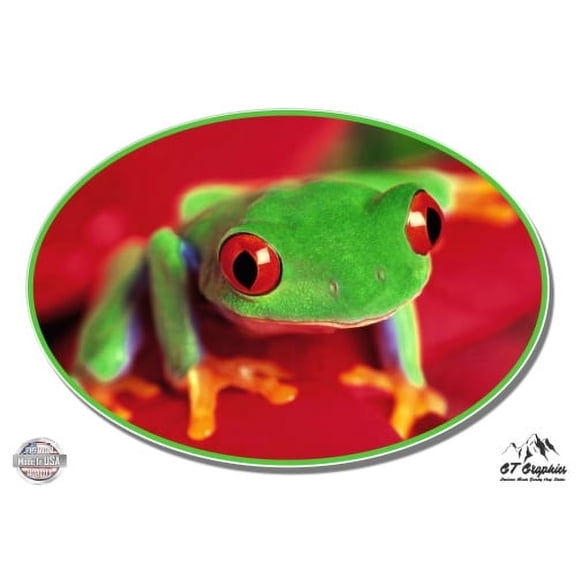 Green Tree Frog - 3" Vinyl Sticker - For Car Laptop I-Pad Phone Helmet Hard Hat - Waterproof Decal