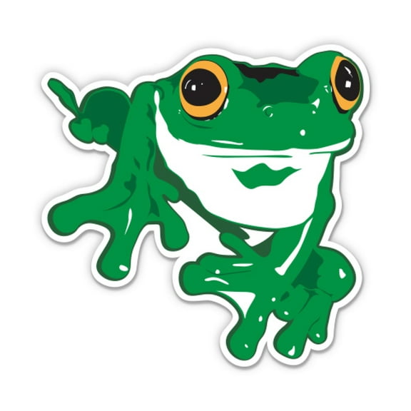 Green Tree Frog - 3" Vinyl Sticker - For Car Laptop Water Bottle Phone - Waterproof Decal
