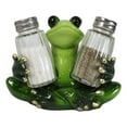 thumbnail image 1 of Green Tree Frog Toad Meditating Glass Salt Pepper Shakers Holder Figurine Set, 1 of 9