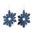 thumbnail image 1 of Green Tree Jewelry 1240 1.25 x 1.05 in. Star Snowflake Earrings, Royal Blue, 1 of 1