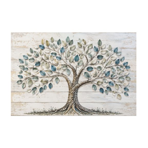 Green Tree Landscape Abstract Canvas Wall Art For Living Room Bedroom Or Office 16x24in