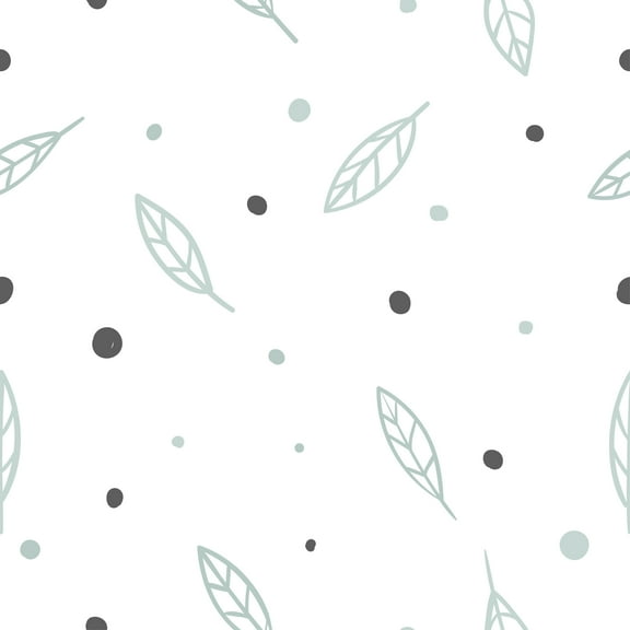 Green Tree Leaves Removable Wallpaper 10'L x 24''W