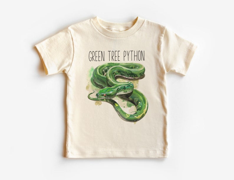 Green Tree Python Toddler Shirt - Cute Educational Snake Species Kid's ...
