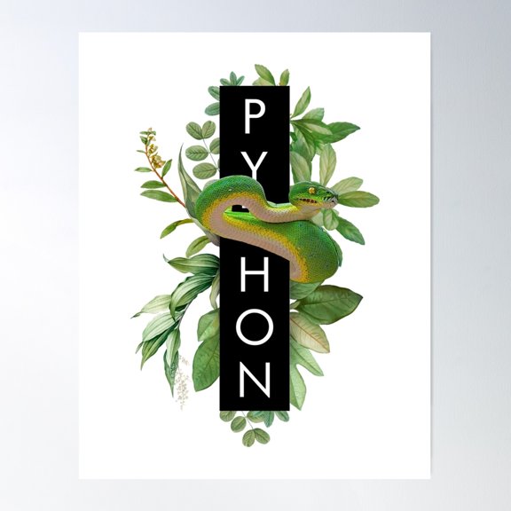 Green Tree Python Tropical Plant Poster Wall Art, Modern Wall Decor For Living Room Bedroom, 8x12 UNFRAMED