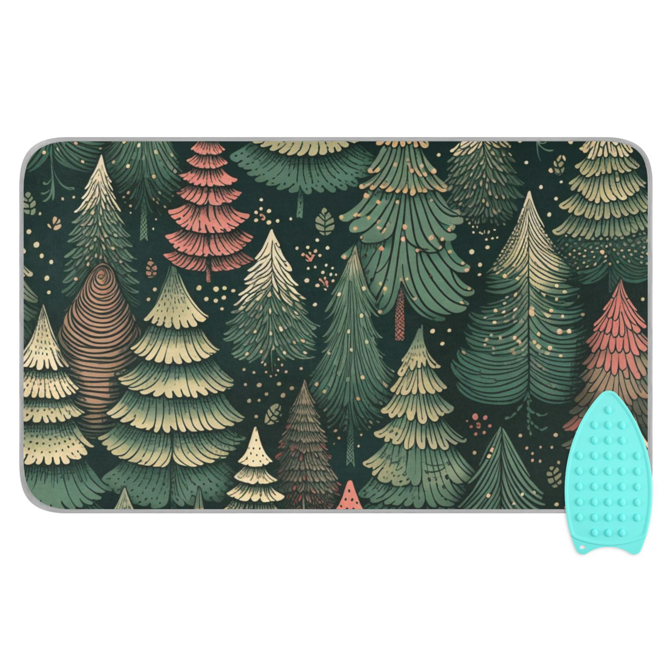 Green Trees Ironing Board Covers Heat Resistant Ironing Pad Mat Portable for Travel Washer Dryer Table