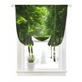 thumbnail image 1 of Green Trees Tie Up Curtains for Window, Thermal Insulated Balloon Shade Adjustable Rod Pocket Curtains Valance Panels for Kitchen Bathroom Cafe 42 x 45 Forest Art Decor Spring Summer Nature Leaf, 1 of 6
