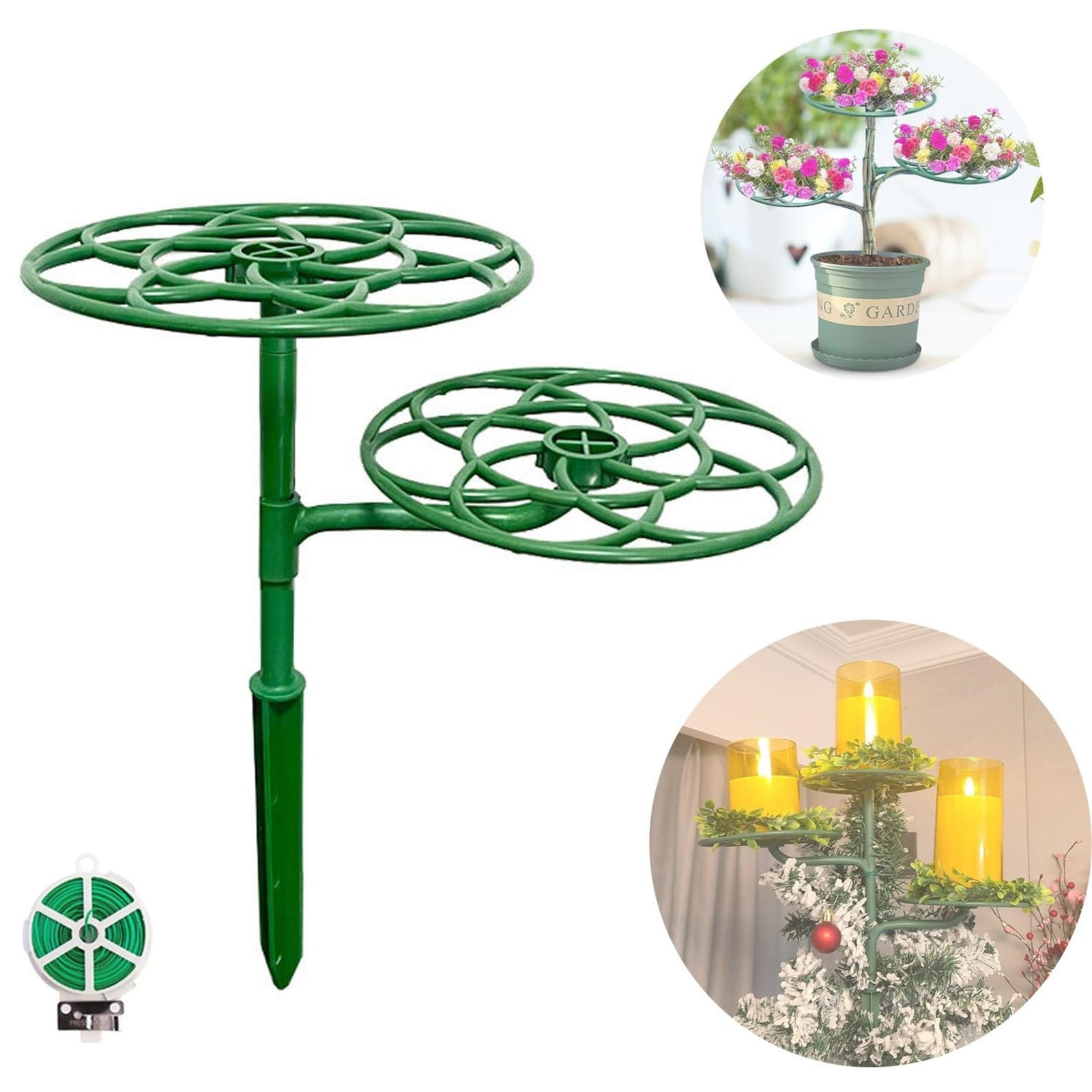 Tree Topper Shelf Green Triple Christmas Tree Topper Candelabra Tree Topper Candle Holder ...