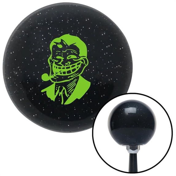 Green Troll Dad Black Metal Flake Shift Knob with M16 x 1.5 Insert Shifter Auto