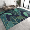 thumbnail image 1 of Green Tropical Banana Plant Leaves Area Rugs, Golden Line Plant Leaves Easy Clean Rug, Soft Non-Skid Carpet Throw Rug For Kids Teen Girls Boys Bedroom Living Room Bathroom Office 2x3ft, 1 of 6