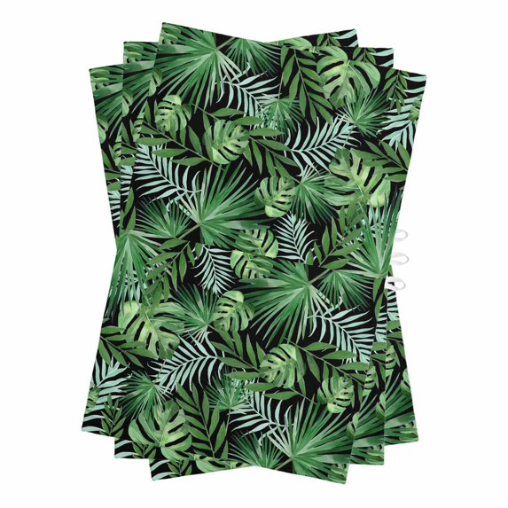 Green Tropical Botanical Kitchen Towels Set of 3, Water Absorbent Dish Towel, Summer Monstera Palm Leaves Black Decorative Hand Towels - Quick Drying Cloth for Cooking Baking, 18x28 Inch