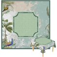 thumbnail image 1 of Green Tropical Botanical Peacock Mahjong Tablecloth 55" x 55" Tablecloth Table Cloth Covers, Stain Resistance Polyester Table Covers for Kitchen Dini, 1 of 6