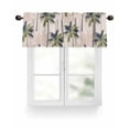 thumbnail image 1 of Green Tropical Coconut Tree Kitchen Valances for Windows Summer Beach Palm Tree Valance Curtains&nbsp; for Kitchen /Living Room/Bedroom/ Bathroom Decor, 54"x18 " ,Rod Pocket 1 Panel, Beige, 1 of 7