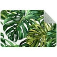 Green Tropical Forest Botanical Background Square Area Rug 35'' x 24