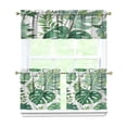 thumbnail image 1 of Green Tropical Large Leaves Kitchen Curtains and Valances Set-3 Piece Kitchen Curtains Sets with Valance for Windows Rod Pocket Machine Washable Kitchen Decor(54"x18"+2x27.5"x24"), 1 of 6