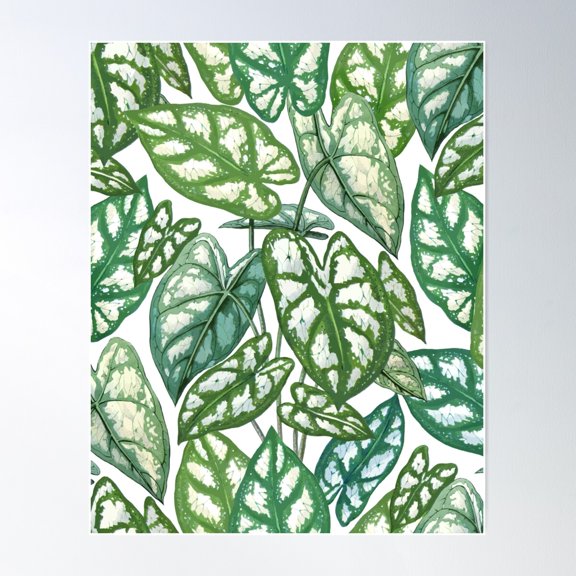 Green Tropical Leaves Iv Poster Wall Art, Modern Wall Decor For Living Room Bedroom, 8x12 UNFRAMED