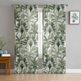 thumbnail image 1 of Green Tropical Leaves Sheer Curtains 96 Inches Long 2 Panels Set, Window Sheer Curtains for Living Room/Bedroom, Summer Palm Trees Botanical Light Filtering Rod Pocket Curtain 52'' x 96'' x 2, 1 of 7