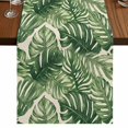 thumbnail image 1 of Green Tropical Leaves Table Runner 90 Inches Long,Farmhouse Summer Leaf Plants Cotton Linen Table Runners Dresser Scarves,Fabric Tabletop Scarf Furniture Cover for Home Dinner Party 13"x90", 1 of 9