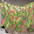 thumbnail image 1 of Green Tropical Leaves Tapestry for Bedroom Wall Hanging Tapestry, Summer Palm Botanical Pink Ceiling Backdrop Tapestries Poster Blanket Wall Decor for Teens Room Living Room Dorm 51" x 59", 1 of 8