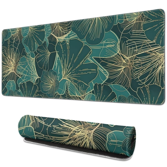 Green Tropical Leaves Ultra Large Mouse Pad: XXL Size Gaming Mousepad, Large Extended Full Size Desk Mat, Perfect for Keyboards, Laptops & Computers - 31.5x11.8 Inch