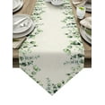 thumbnail image 1 of Green Tropical Plants Leaves Modern Table Runner Cotton Linen Tablecloth Wedding Party Dinner Coffee Table Decor Cloth, 1 of 4