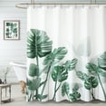 thumbnail image 1 of Green Tropical Shower Curtain for Bathroom Botanical Shower Curtain Natural Shower Curtain Floral Watercolor Leaves Shower Curtain Vines Nature Country Style 72x84, 1 of 5