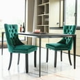 thumbnail image 1 of Green Tufted Velvet Upholstered Chair Set of 2 for Dining Room, Bedroom, Living Room, 1 of 8