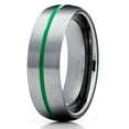 thumbnail image 1 of Green Tungsten Wedding Band Gray Tungsten Ring Anniversary Ring Men & Women 6mm Tungsten Ring Comfort Fit Engagemen, 1 of 2