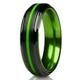 thumbnail image 1 of Green Tungsten Wedding Ring,6mm Wedding Ring,Black Wedding Band,Tungsten Carbide Ring,Anniversary Ring,Engagement, 1 of 3