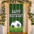 thumbnail image 1 of Green Turf Banner Soccer Ball Football Party Backdrop 3D White Letters Natural Style Sports Theme Background for Soccer Birthday Party Kids Sports Party Outdoor Party Decoration, 1 of 9