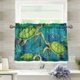 thumbnail image 1 of Green Turtle Half Window Tier Curtains 24 Inch Blackout Thermal Insulating Kitchen Linen Tier Curtains for Kitchen, Bathroom, Cafe Home Decor, 1 of 7