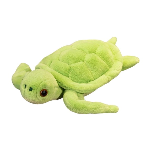 Green Turtle Plush Toy Cute Sea Animal Throw Pillow, Large Tortoise Mascot for Bedroom Bedding, 1-Pack. Soft Cushion, Birthday Gift