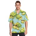 thumbnail image 1 of Green Turtles Men's Hawaiian Wrinkle Free Button Down Short Sleeve Shirt Casual Shirts Beach Shirts, 1 of 8